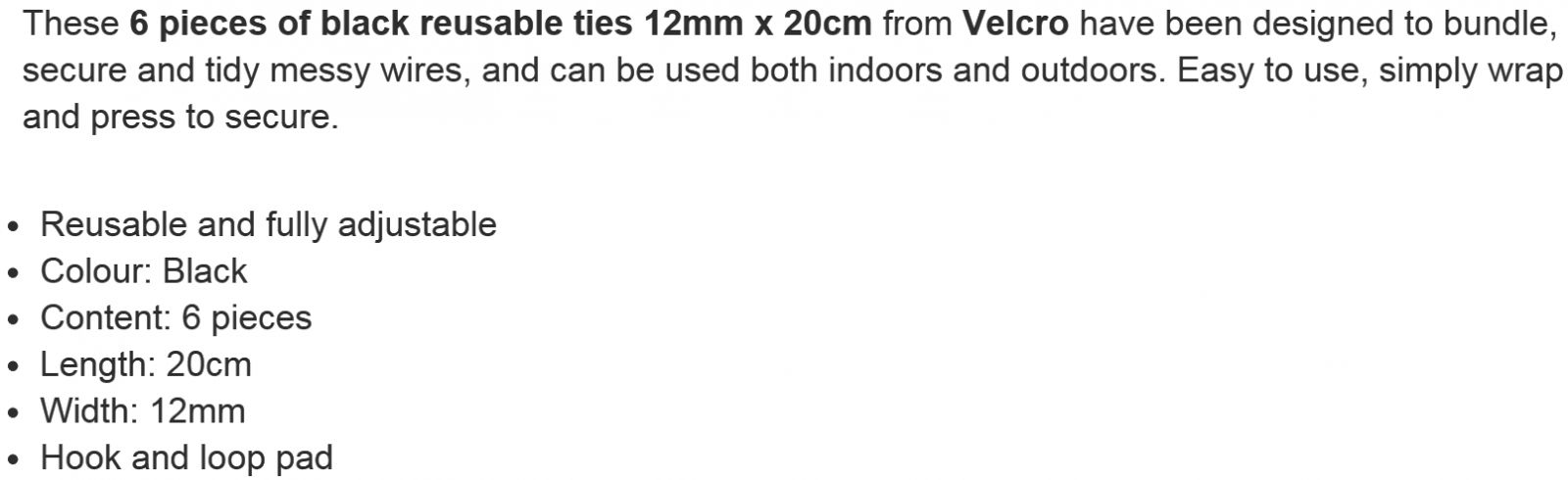 סרטי קשירה לכבלים ולקרו VELCRO VEL-EC60388